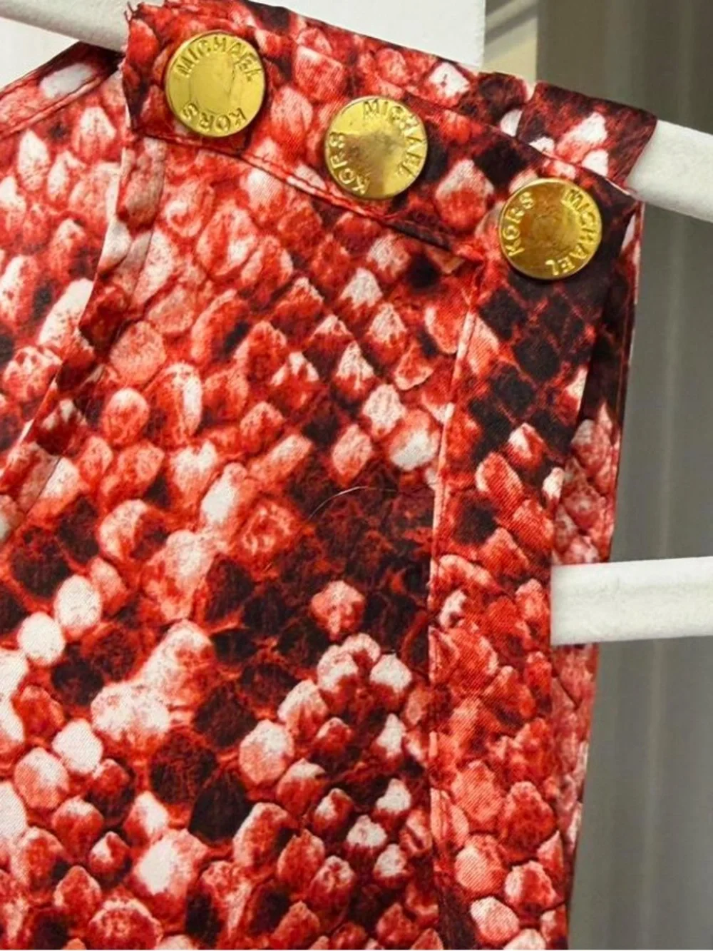 Michael Kors Coral/Red Snakeskin Print Maxi Dress